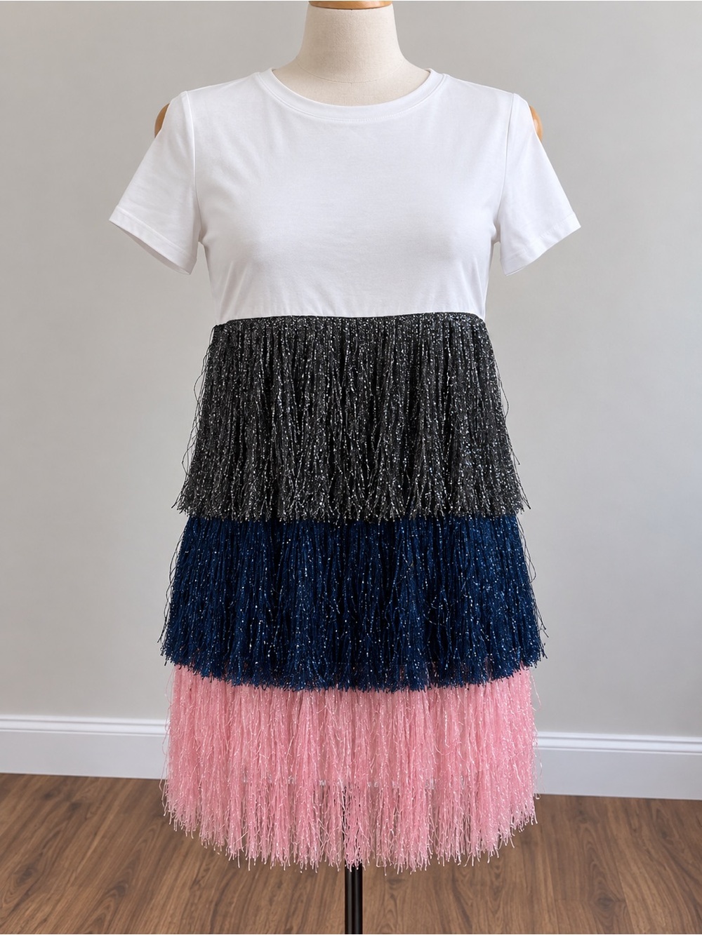 ✨ Statement Fringe T-Shirt | Sparkly Tiered Top ✨